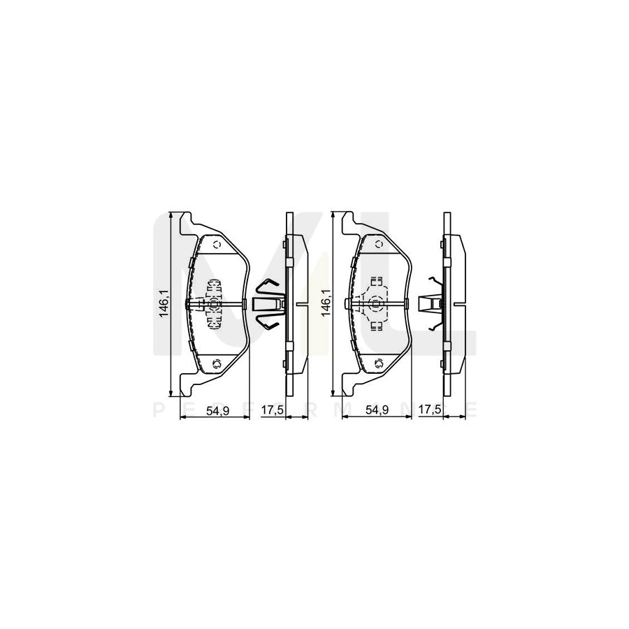 Bosch 0986494683 Brake Pad Set With Anti-Squeak Plate, With Piston Clip BP1678 | ML Performance Car Parts
