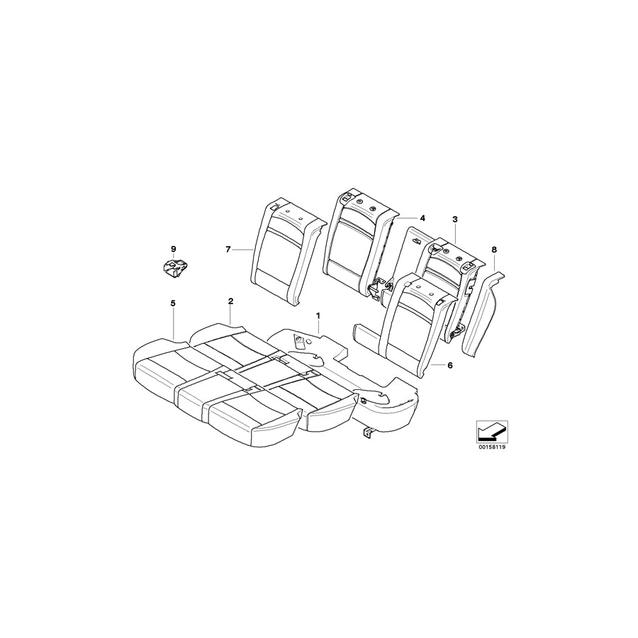 Genuine BMW 52207225153 E70 Backrest, Leather, With Cover, Left SCHWARZ (Inc. X5 4.8i, X5 3.0si & X5 3.0sd) | ML Performance EU Car Parts