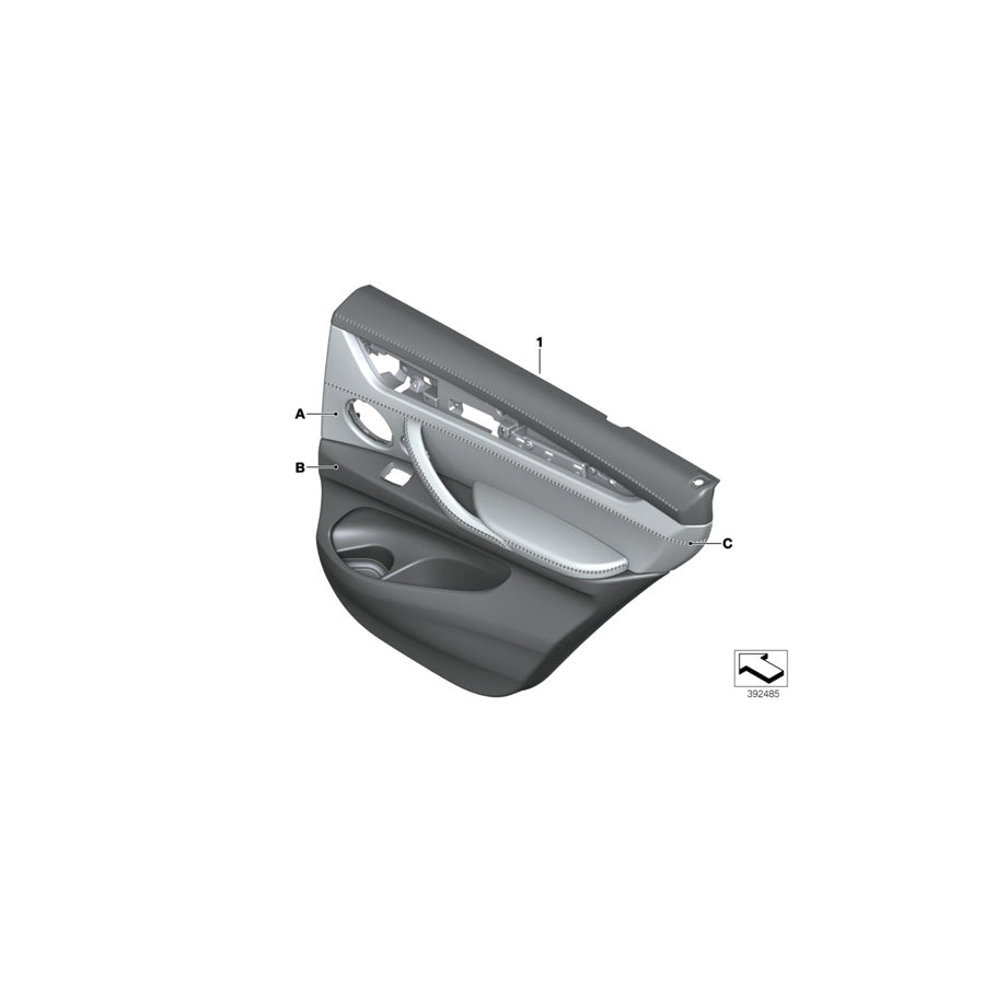 Genuine BMW 51427990368 F16 Door Lining Leather Rear Right INDIVIDUAL (Inc. X6 M50dX, X6 40dX & X6 50iX) | ML Performance EU Car Parts