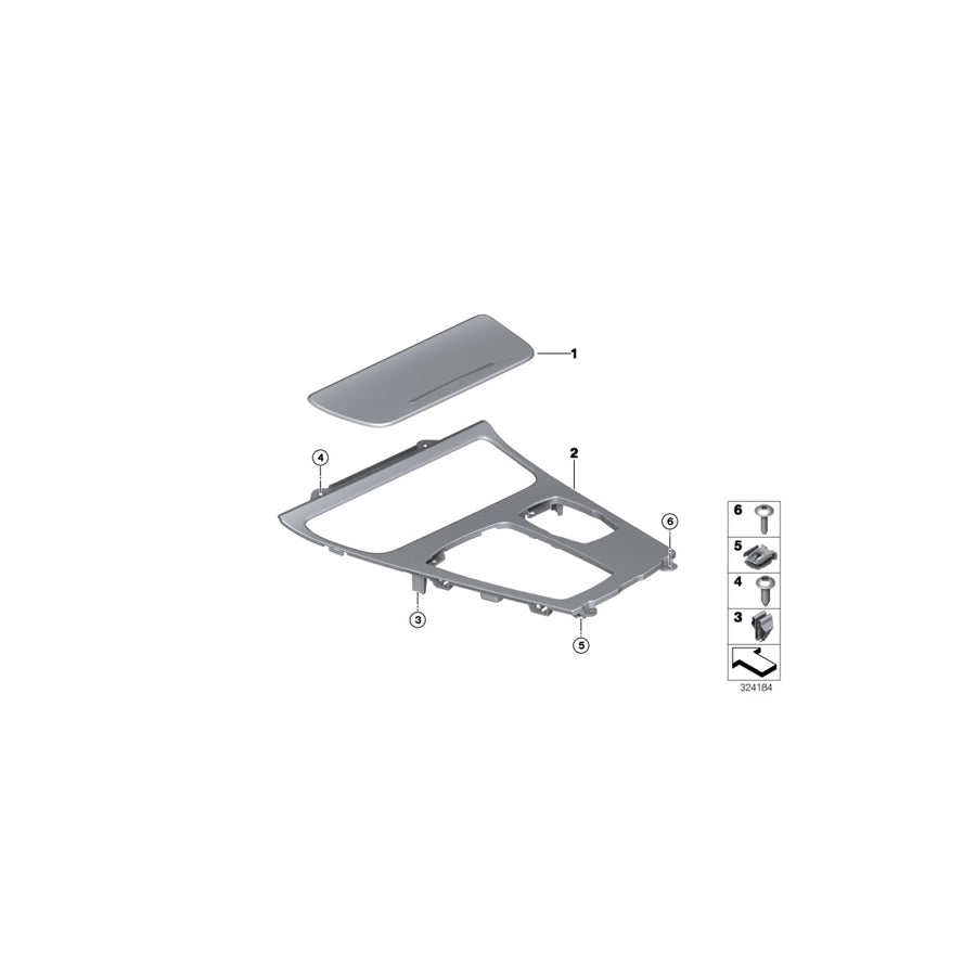 Genuine BMW 51169142167 Trim Cover Cupholder SCHWARZ (Inc. 535d, 550iX 4.0 & 550iX 4.4) | ML Performance EU