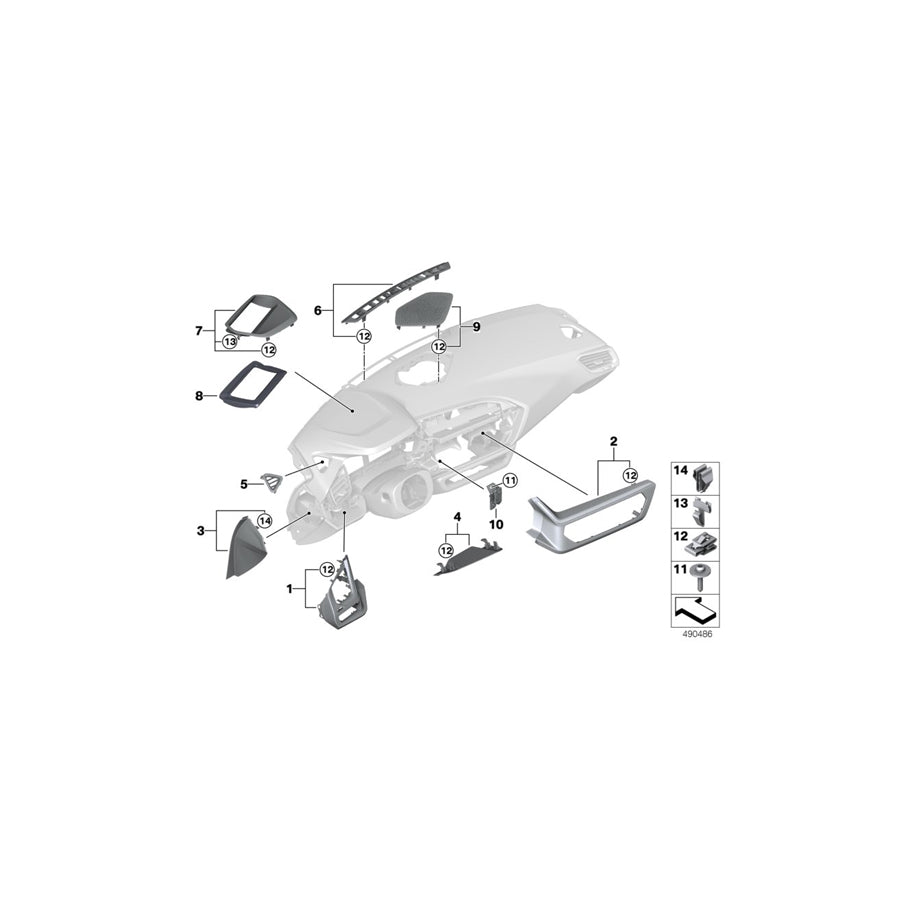 Genuine BMW 51459475705 G29 Trim Center Stack Top Center SCHWARZ (Inc. Z4 20i, Z4 30i & Z4 M40i) | ML Performance EU Car Parts