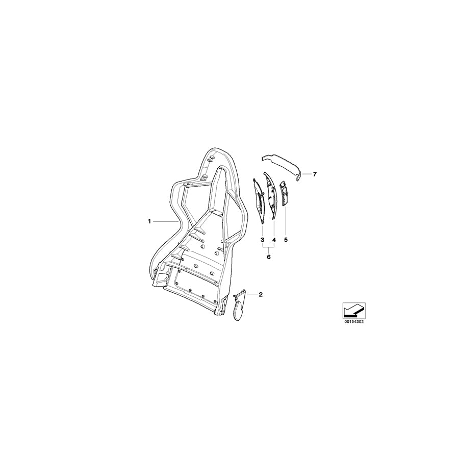 Genuine BMW 52107918100 E85 Backrest, Right GRAU85 (Inc. Z4 2.2i, Z4 2.5si & Z4 2.0i) | ML Performance EU Car Parts