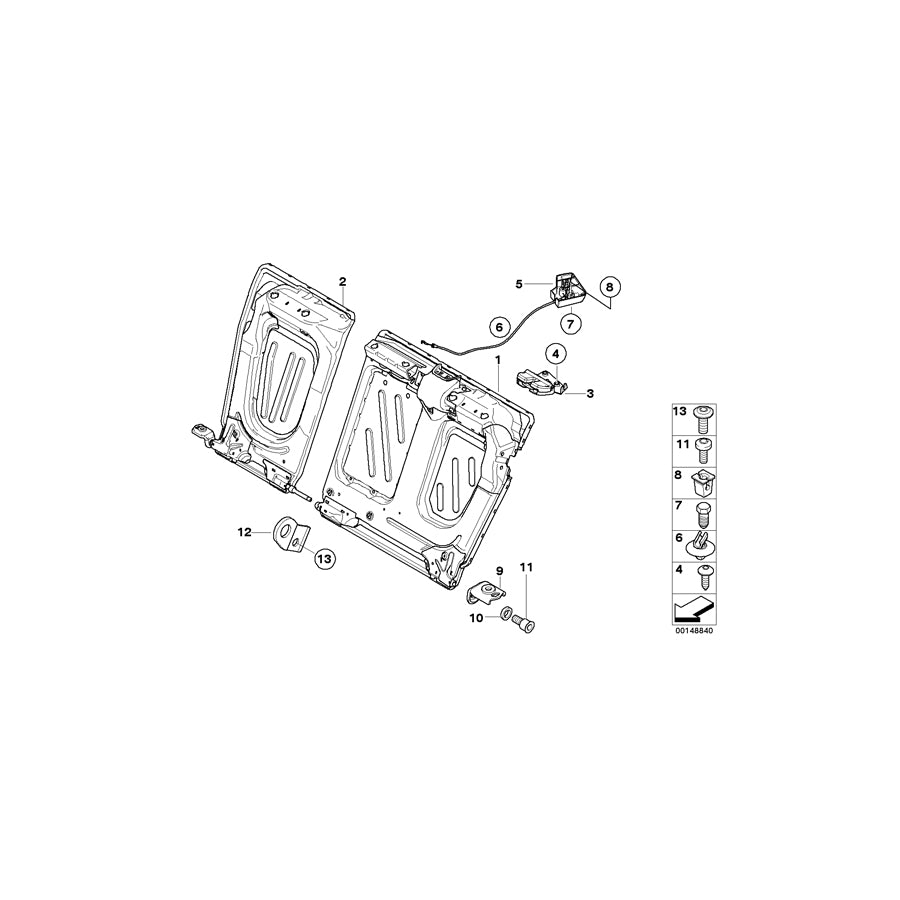 Genuine BMW 52207119820 E92 E92 Frame, Backrest Left (Inc. 330d, 330xi & 323i) | ML Performance EU Car Parts