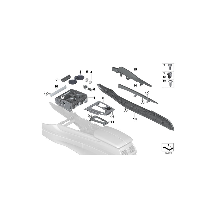 Genuine BMW 51169251971 F15 Trim Cover, Center Console, Left OXIDSILBER (Inc. X5 30dX, X5 35iX & X5 50iX) | ML Performance EU