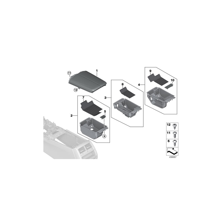 Genuine BMW 51167946462 G11 G12 Armrest, Leath.Front, With Dec.Stitching COGNAC (Inc. 740dX, 730i & 740Li) | ML Performance EU Car Parts