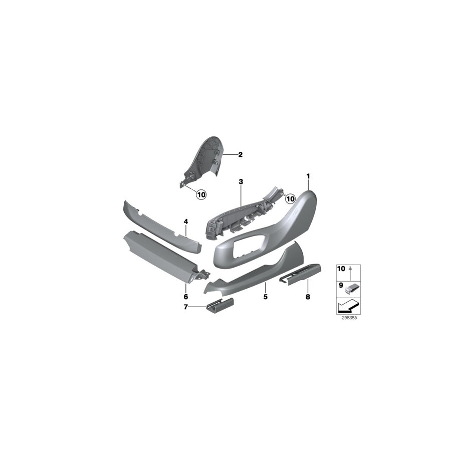 Genuine BMW 52207408215 G11 G12 Cover, Seat Rail, Rear Left OYSTER (Inc. 740i, 750LdX & 750dX) | ML Performance EU