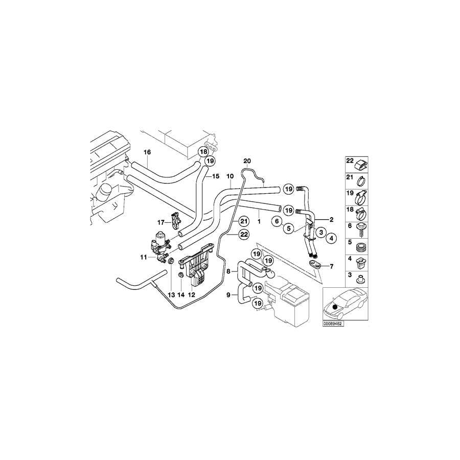 Genuine BMW 64118379920 E39 Water Valve Bracket (Inc. 530i, 528i & 523i) | ML Performance EU Car Parts