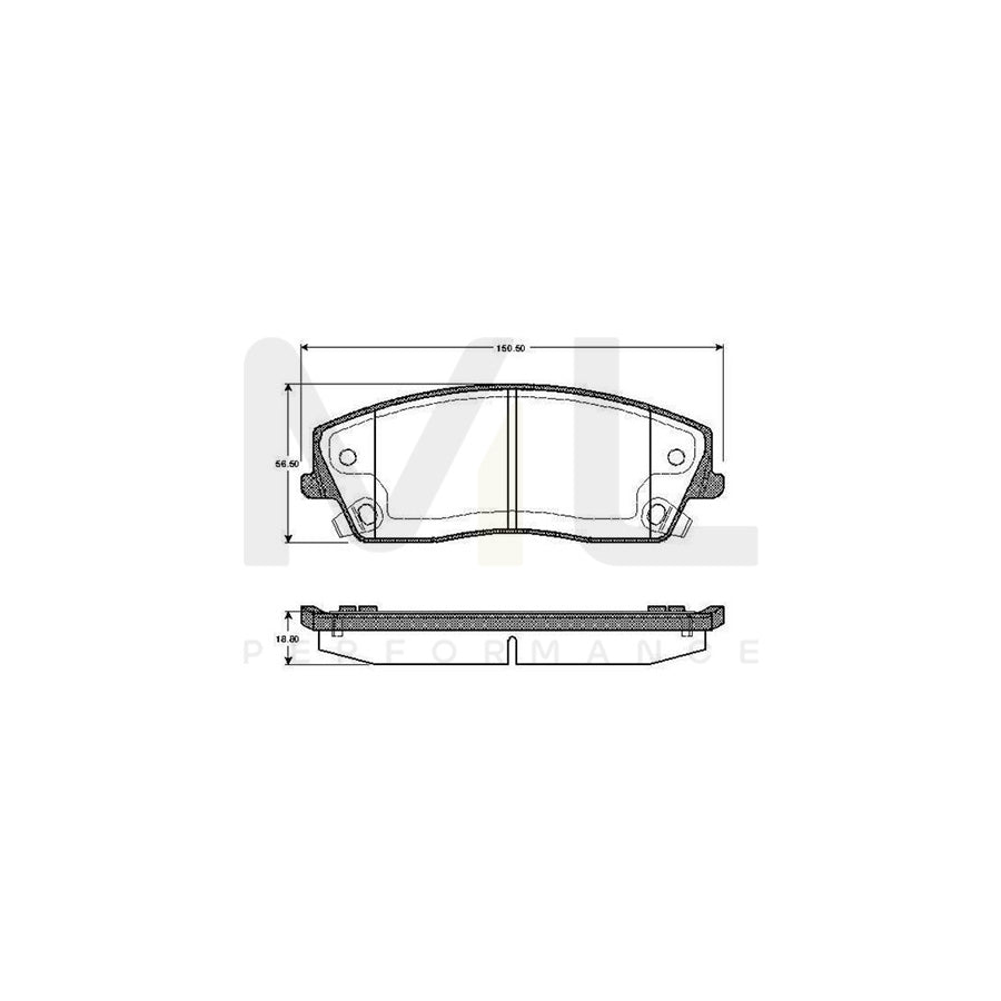 Bosch 0986Tb2886 Brake Pad Set Excl. Wear Warning Contact, With Accessories | ML Performance Car Parts