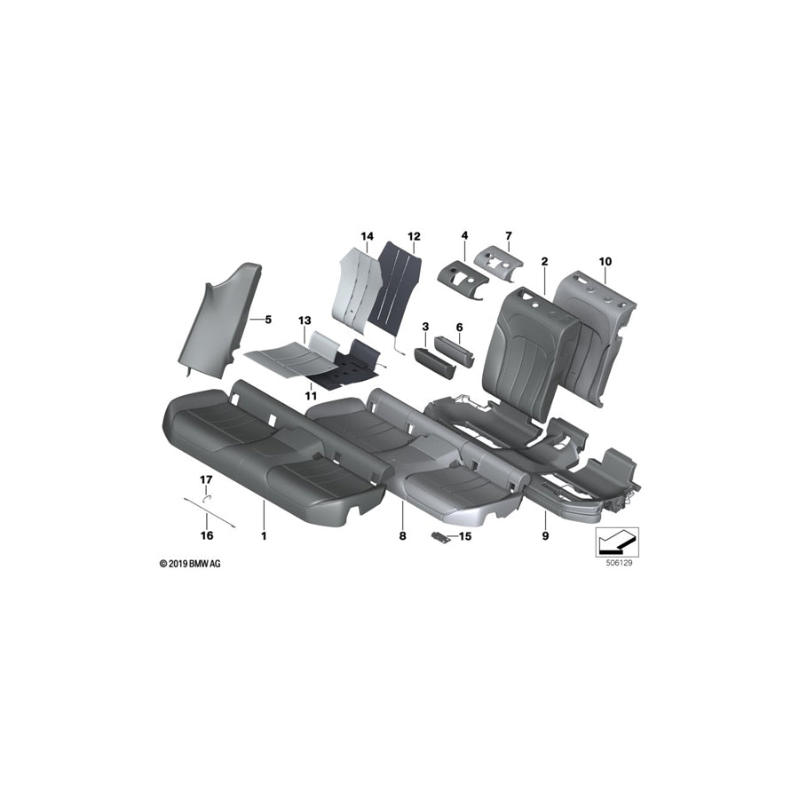 Genuine BMW 52207470757 G32 Side Finisher, Leather, Left COGNAC (Inc. 640iX, 620dX & 640i) | ML Performance EU