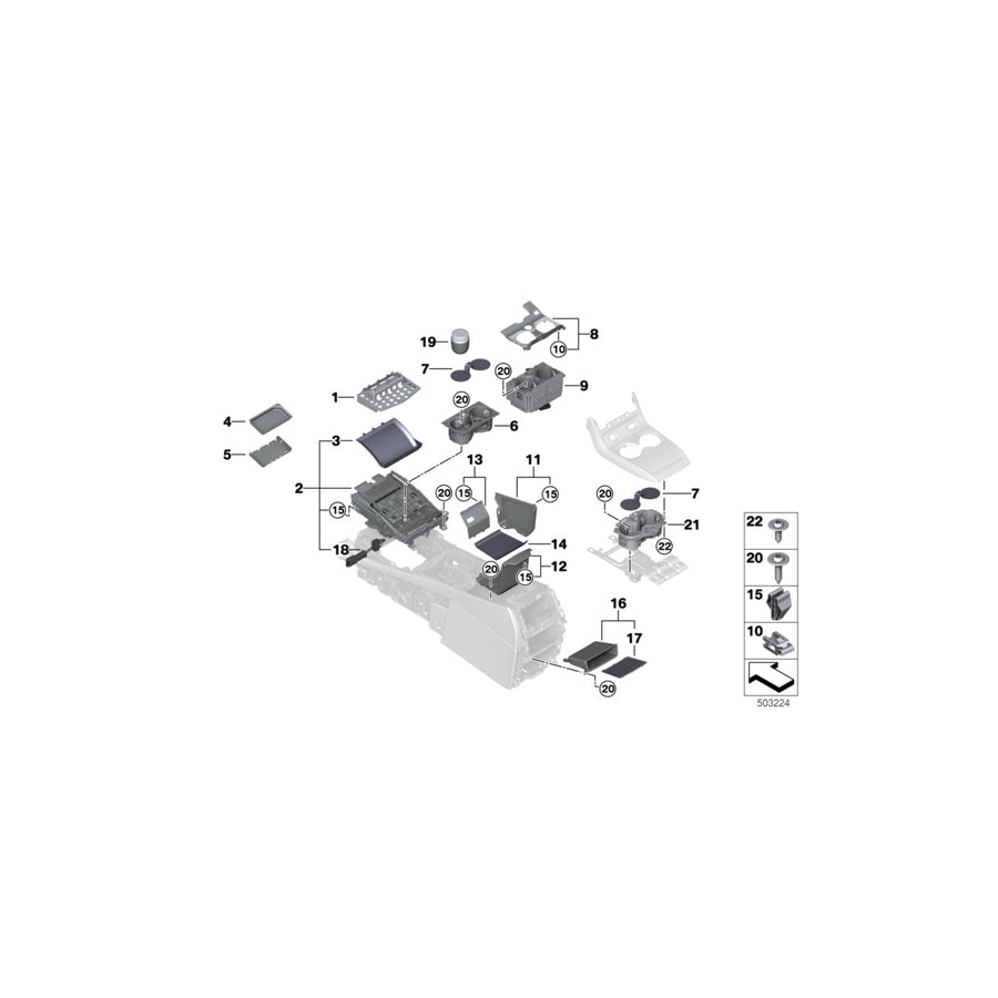 Genuine BMW 51169868440 G05 G06 Trim Cover, Storage Tray, Right (Inc. X5 40i, X6 M50dX & X5 50iX) | ML Performance EU