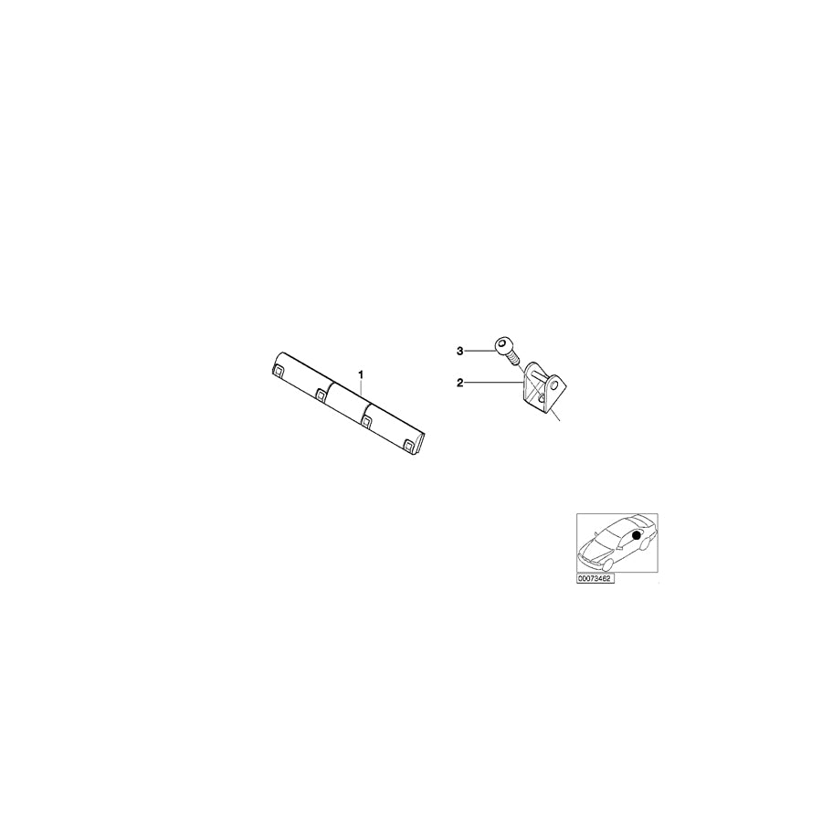 Genuine BMW 52207008464 E46 Cover Strip, Rear ANTHRAZIT (Inc. 316i, 330d & 330i) | ML Performance EU Car Parts