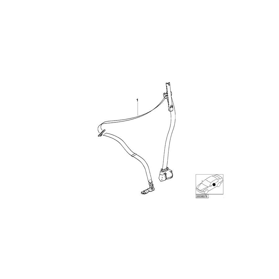 Genuine BMW 72117037822 E66 E67 E65 Rght Frnt Upper Belt With Force Limiter NATURBRAUN (Inc. 730Ld, 730i & 740Li) | ML Performance EU Car Parts