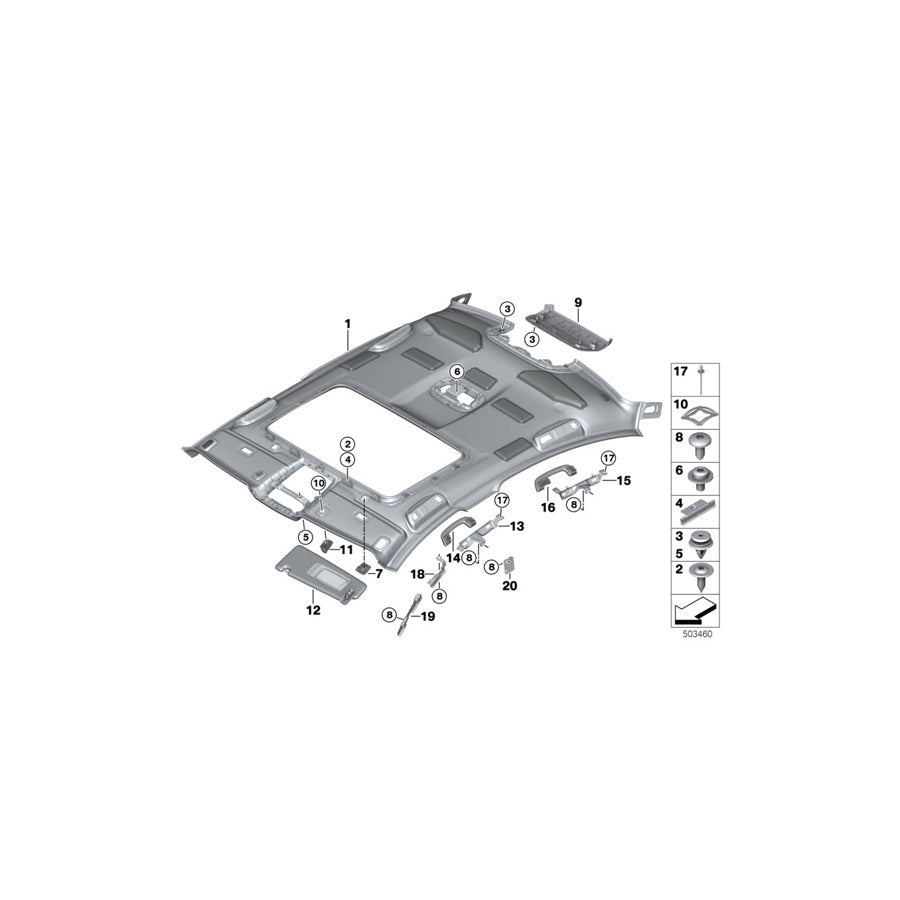 Genuine BMW 51448068468 F90 G30 Cover, Brake Light, Alcantara ANTHRAZIT (Inc. M5, 540i & 520d ed) | ML Performance EU Car Parts