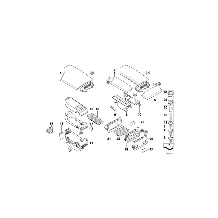 Genuine BMW 51166985237 E60 E61 Center Arm Rest BEIGE (Inc. M5, 550i & 540i) | ML Performance EU Car Parts