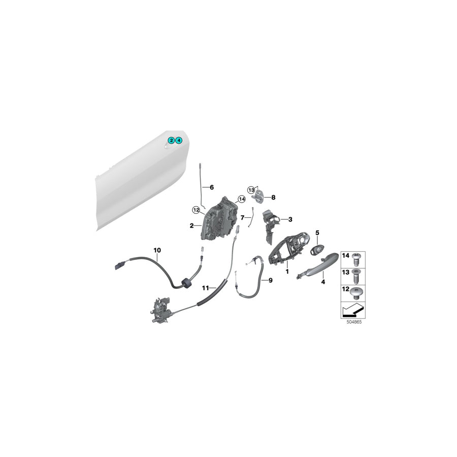 Genuine BMW 51217428519 F93 G16 Operating Rod, Door Front Left (Inc. 840dX, 840i & 840iX) | ML Performance EU