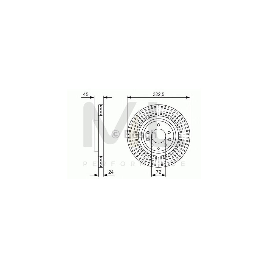 BOSCH 0 986 479 V00 Brake Disc for MAZDA RX-8 (SE, FE) Vented, Oiled | ML Performance Car Parts