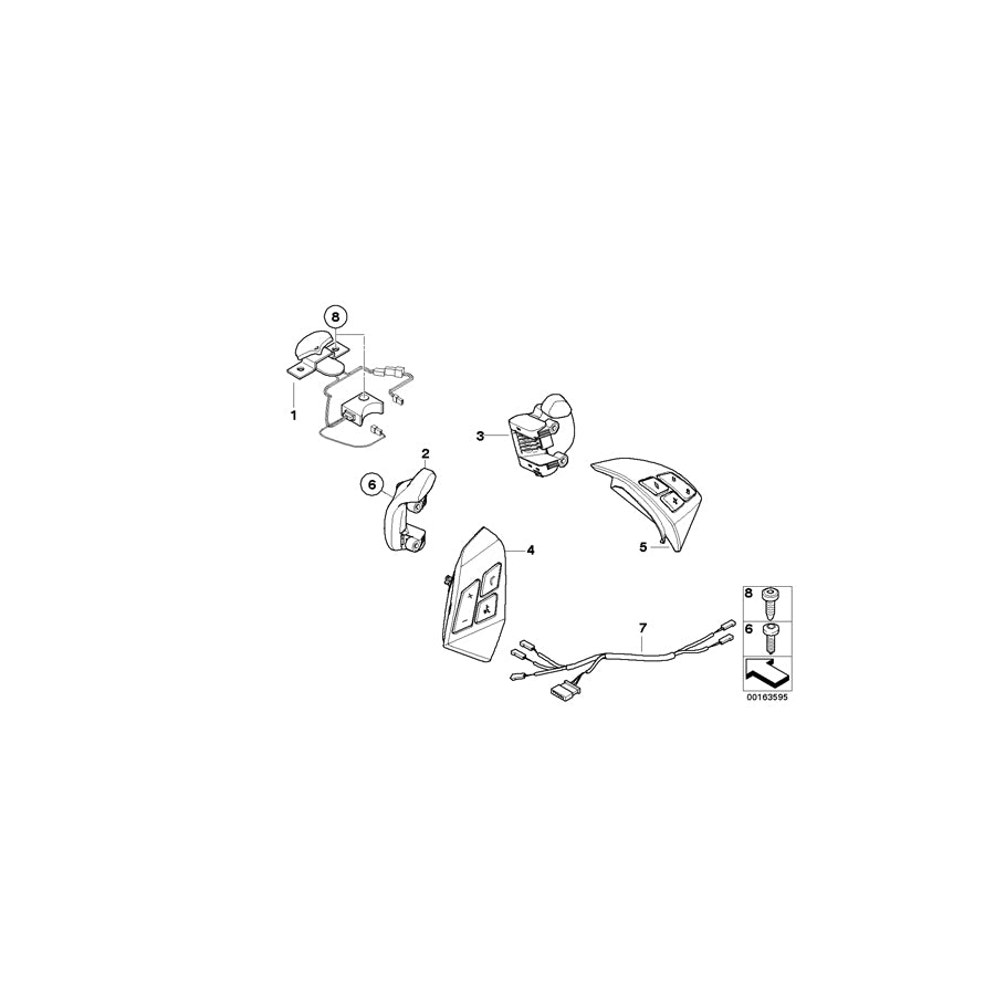 Genuine BMW 61319116323 E63 E64 Rocker-Type Shift Lever, Right (Inc. 630i, 635d & 650i) | ML Performance EU Car Parts