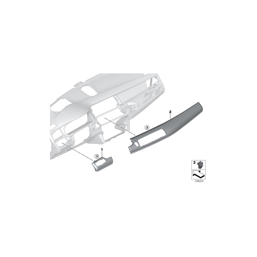 Genuine BMW 51459292253 F07 Trim Molding, I-Panel, Wood, Ash, Driver BRAUN (Inc. 550iX, 550iX 4.4 & 550i) | ML Performance EU Car Parts