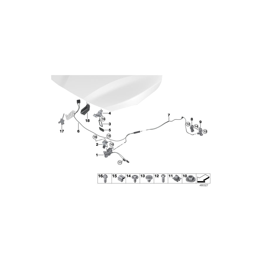 Genuine BMW 51238737702 F48 F39 Lock, Hood, Pedestrain Protect, Right (Inc. X2 18d, X2 16d & X1 25dX) | ML Performance EU