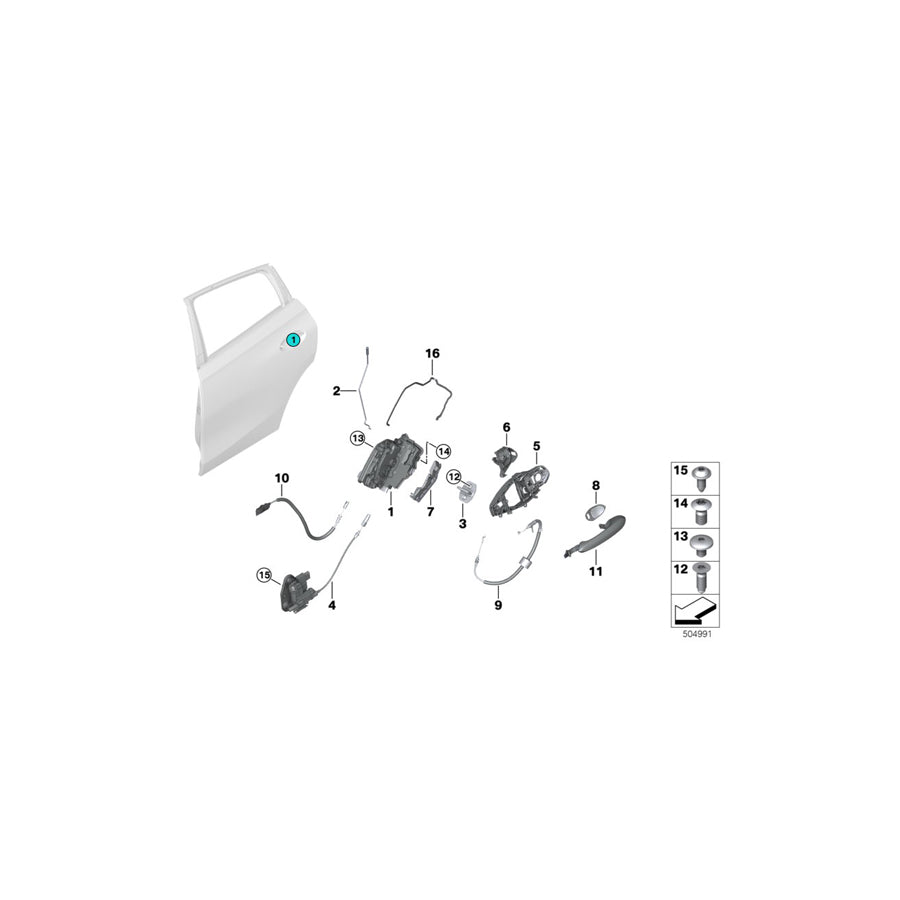 Genuine BMW 51227474618 G06 Operating Rod, Door Rear Right (Inc. X6 M50iX, X6 30iX & X6 40iX) | ML Performance EU