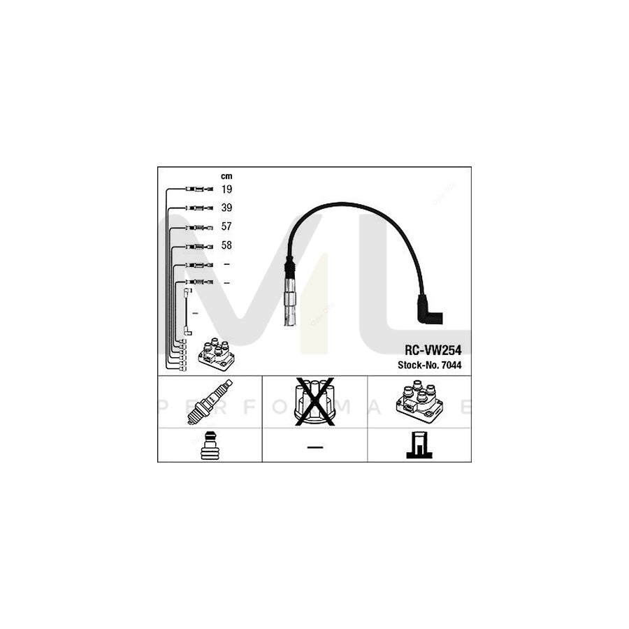 NGK Ignition Cable Kit RC-VW254 (NGK7044) | ML Car Parts UK | ML Performance