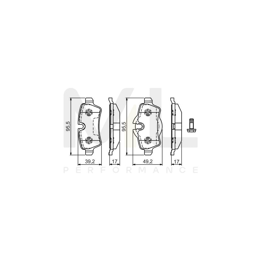 Bosch 0986Tb3171 Brake Pad Set With Bolts | ML Performance Car Parts