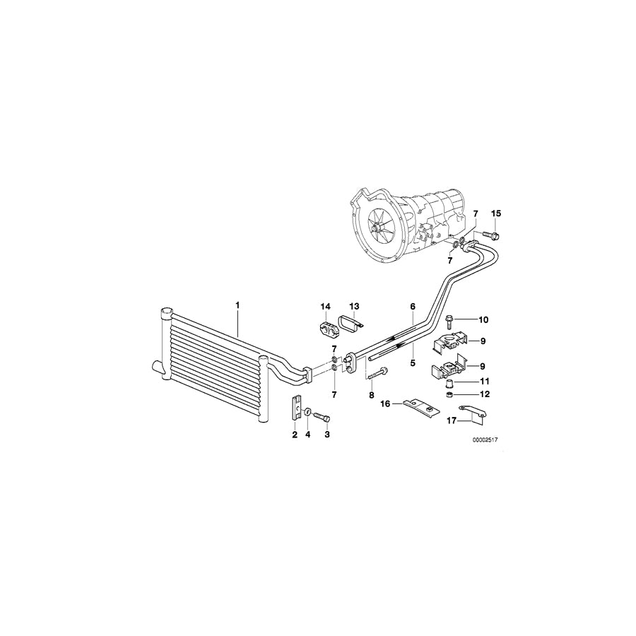 Genuine BMW 17221737841 E38 Oil Cooling Pipe Inlet A5S 310Z (Inc. 730i & 730iL) | ML Performance EU Car Parts