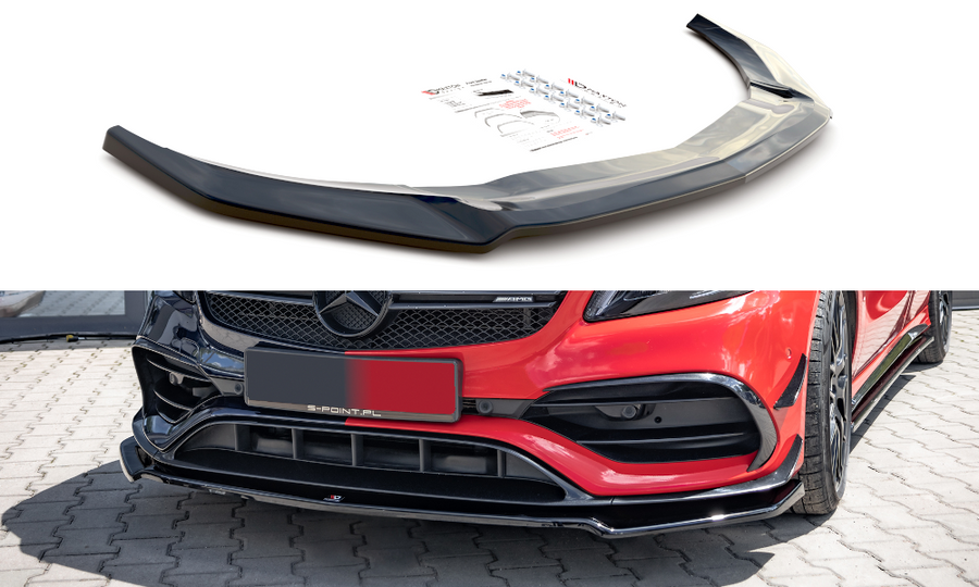 Maxton Design ME-A-176F-AMG-AERO-FD2T Front Splitter V.2 Mercedes Benz A45 AMG Aero W176 Facelift | ML Performance UK Car Parts