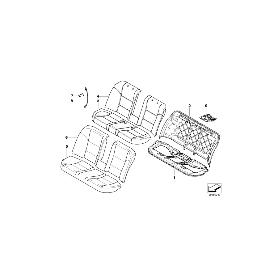 Genuine BMW 52207918550 E60 E60 Cloth/Leather Seat Cover ANTHRAZIT (Inc. 525xi, 550i & 520i) | ML Performance EU Car Parts