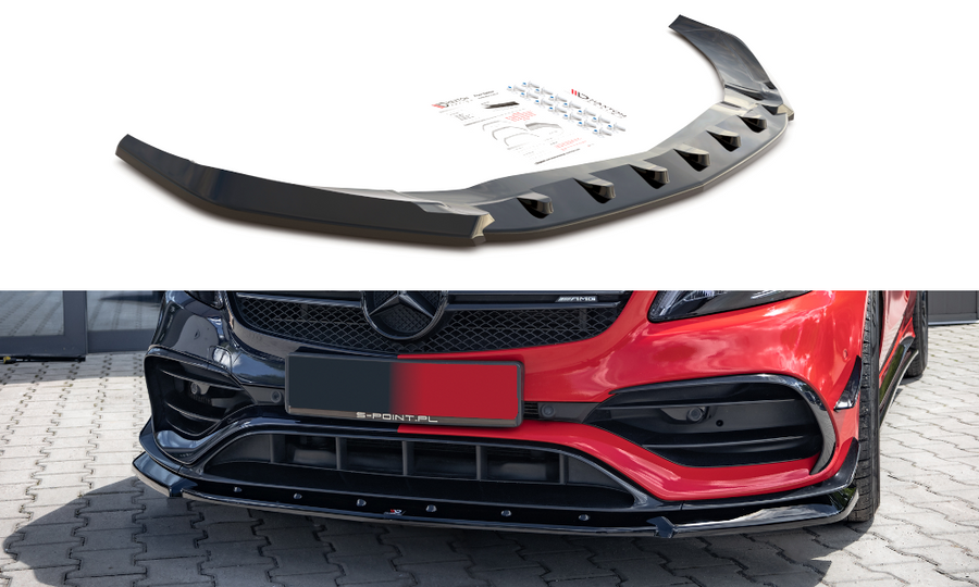 Maxton Design ME-A-176F-AMG-AERO-FD1T Front Splitter V.1 Mercedes Benz A45 AMG Aero W176 Facelift | ML Performance UK Car Parts