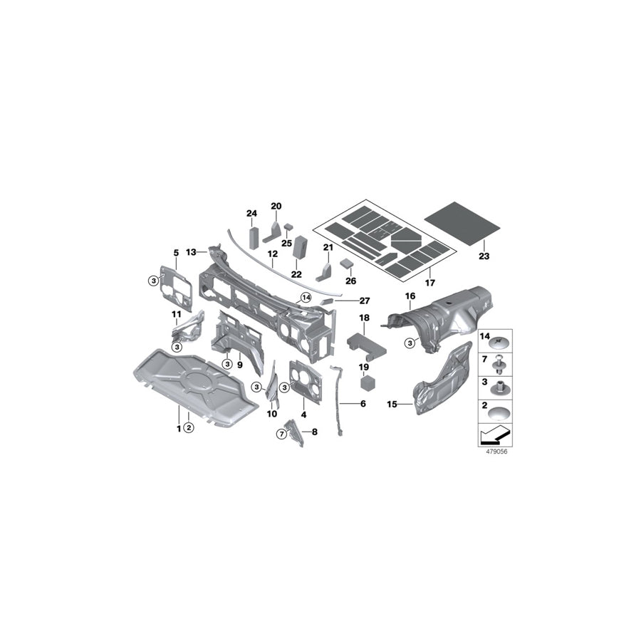 Genuine BMW 51487284613 M F16 Sound Insulation For Heating & A/C Unit Passenger's side (Inc. X6 50iX 4.4, X6 50iX & X5 40dX) | ML Performance EU Car Parts