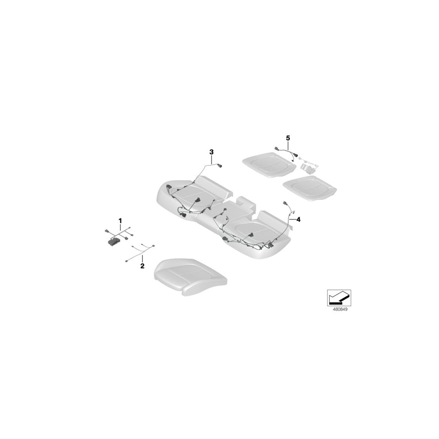 Genuine BMW 61129363765 F46 F48 Wiring Set Seat, Passenger'S Side (Inc. X1 20i, 218dX & X1 20dX) | ML Performance EU Car Parts