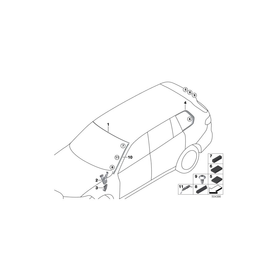 Genuine BMW 51317434873 G07 Painted Drip Moulding, Left (Inc. X7 40iX, X7 M50iX & X7 30dX) | ML Performance EU