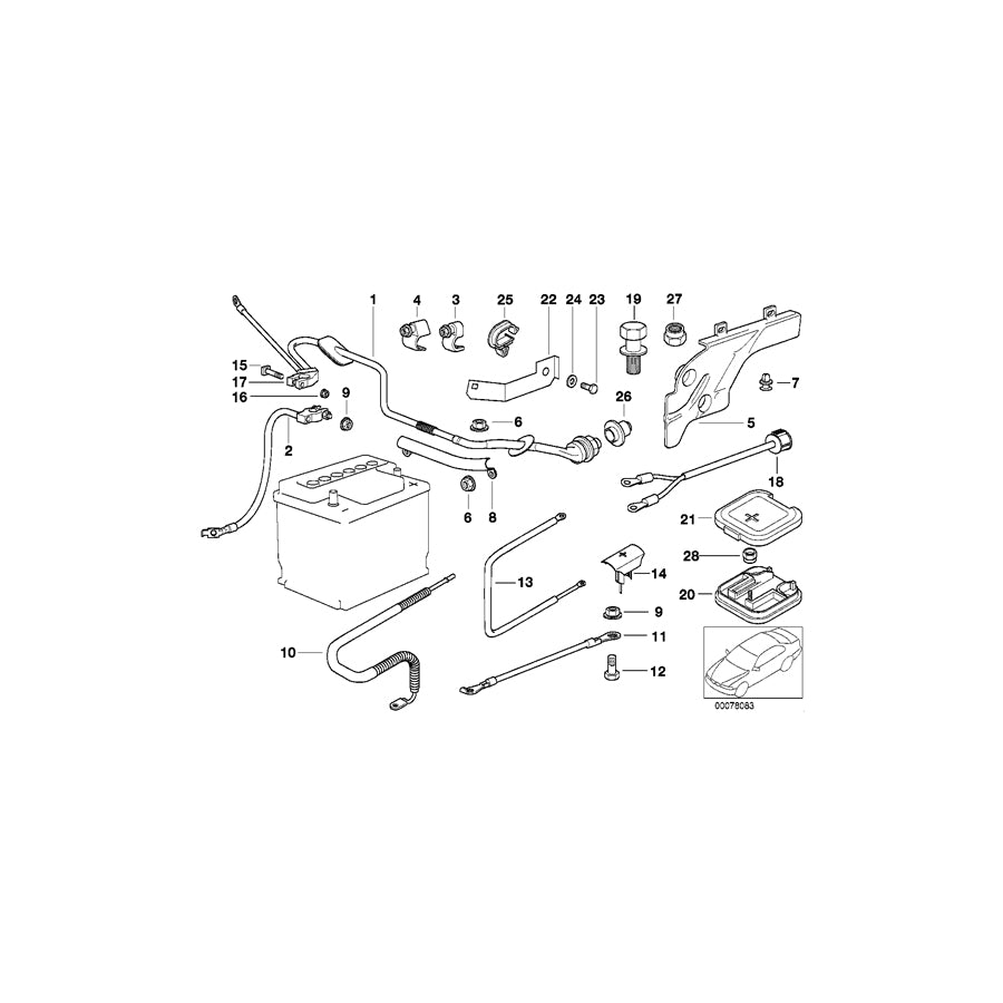 Genuine BMW 12421733939 E39 E38 Rep.Kit F Safety Battery Terminal Clamp 95 QMM (Inc. 530d, 525d & 740d) | ML Performance EU Car Parts