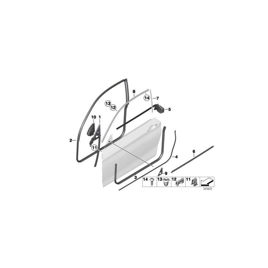 Genuine BMW 51337164625 F23 F21 Seal, Outer Left Mirror Triangle (Inc. 118d, 120i & 118dX) | ML Performance EU