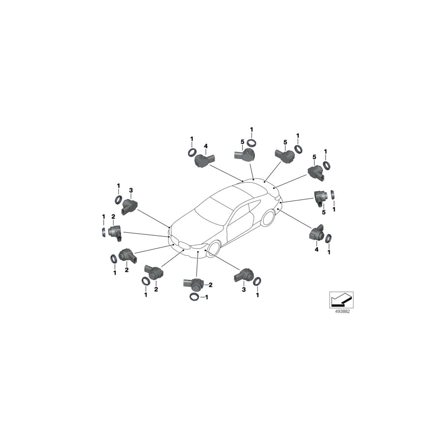 Genuine BMW 66209437320 F92 F93 G14 Ultrasonic Sensor, Aventurine Red Ii WX1C (Inc. M850iX, 840i & M8) | ML Performance EU Car Parts