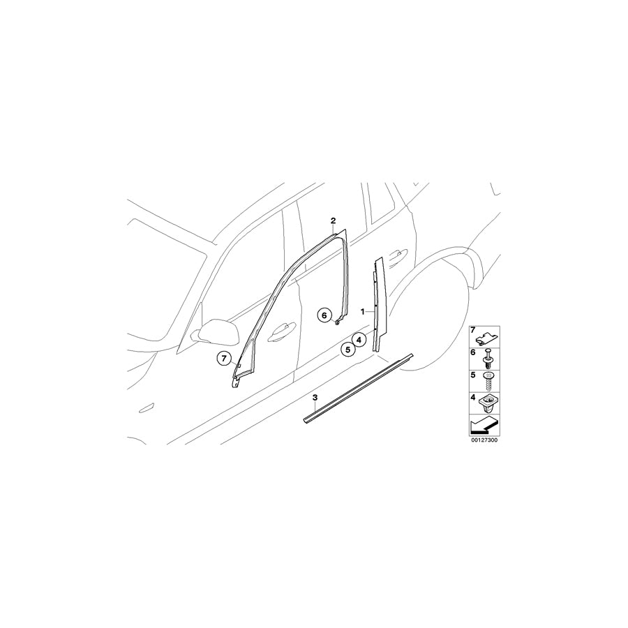 Genuine BMW 51333402330 E83 Channel Cover,Exterior,Door, Front Right GLANZSCHWARZ (Inc. X3 3.0d, X3 3.0sd & X3 2.5i) | ML Performance EU