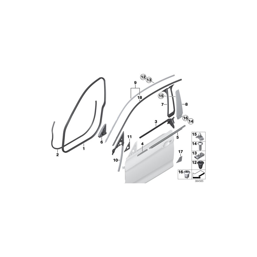 Genuine BMW 51337289976 F34 Seal, Mirror Base, Outside Right (Inc. 335dX, 325d & 330d) | ML Performance EU