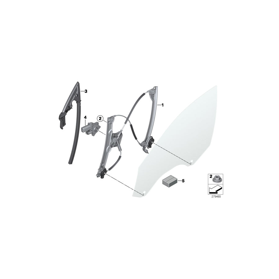 Genuine BMW 51337268797 Window Lifter Without Motor,Front Left (Inc. 640dX, 650iX 4.4 & 640d) | ML Performance EU