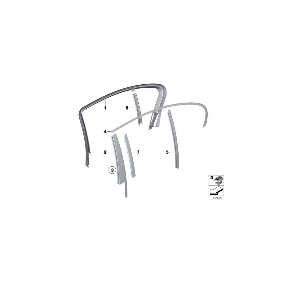 Genuine BMW 51359147001 F02 F01 Cover, Side Window, Left (Inc. 760i & 760Li) | ML Performance EU Car Parts