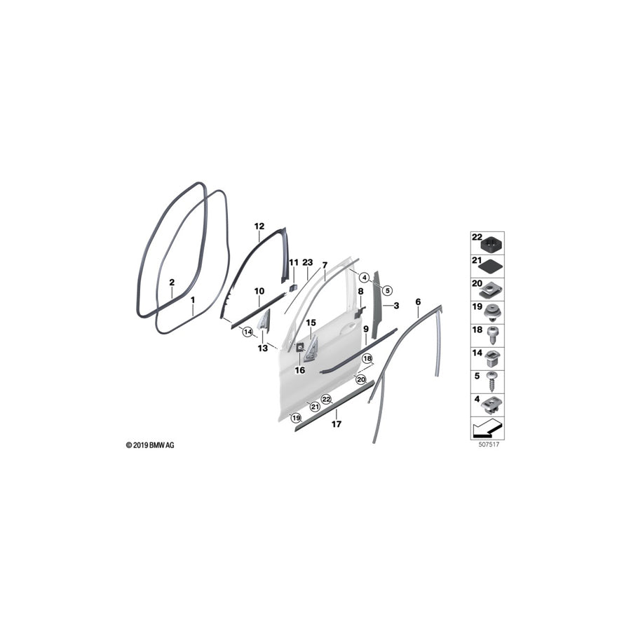 Genuine BMW 51339460514 End Cover, Door, Front Right ALEV 2 (Inc. X3 20iX, X3 30iX & X3 20i) | ML Performance EU