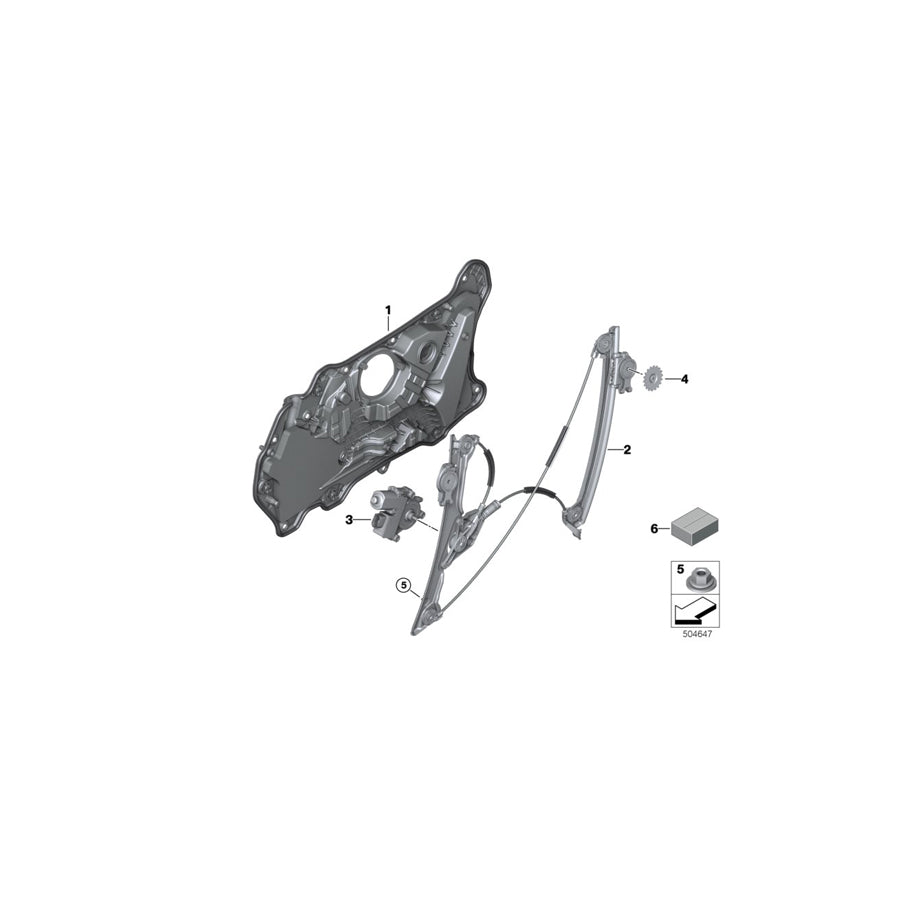 Genuine BMW 51338497031 F93 G16 Window Lifter Without Motor,Front Left (Inc. M850iX, 840i & 840iX) | ML Performance EU