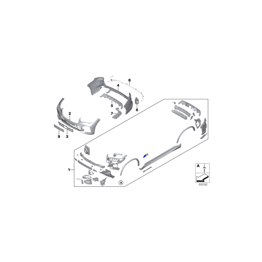 Genuine BMW 51118069211 G05 Grill, Air Intake, Center FRR (Inc. X5 30dX, X5 50iX & X5 M50iX) | ML Performance EU Car Parts