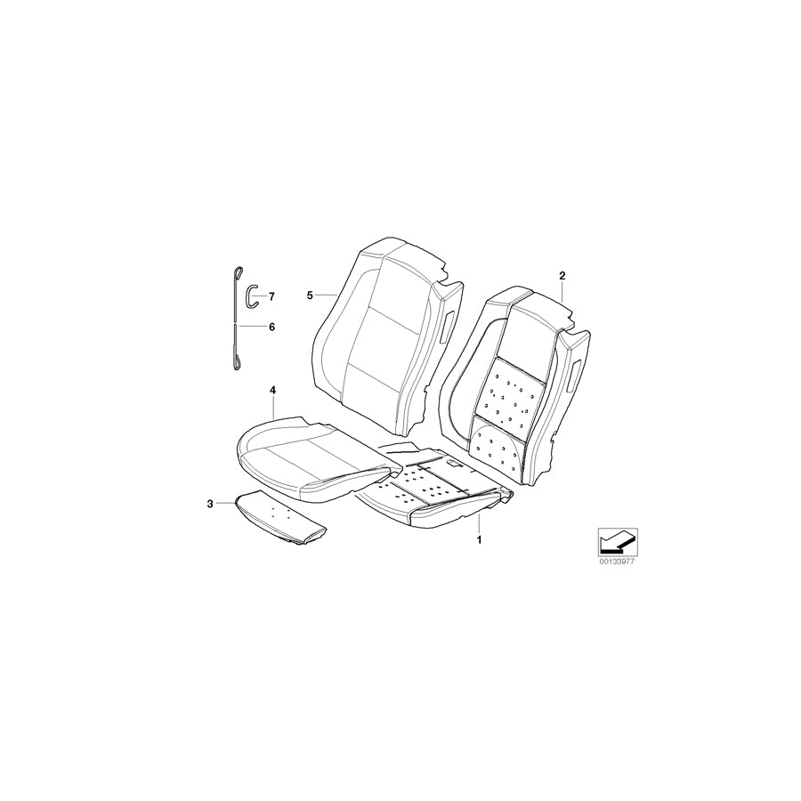 Genuine BMW 52109137325 E64 E64 Sports Seat Cover Leather Left CHATEAU (Inc. 630i, 635d & 645Ci) | ML Performance EU Car Parts