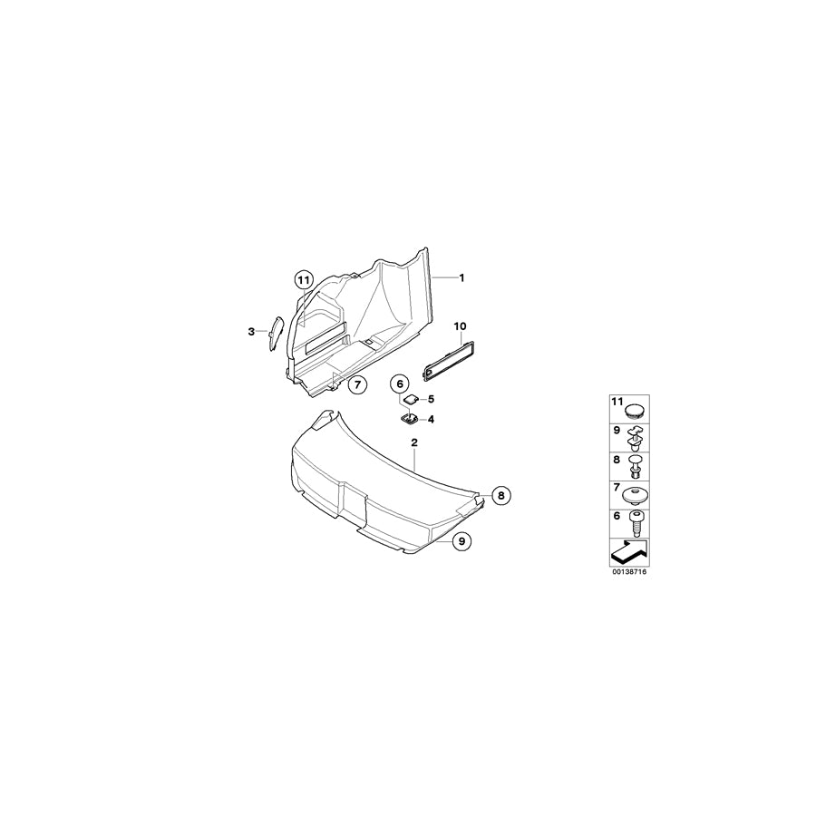 Genuine BMW 51476973523 E63 E63 Left Trunk Trim ANTHR.-MELANGE (Inc. 635d, 645Ci & M6) | ML Performance EU Car Parts