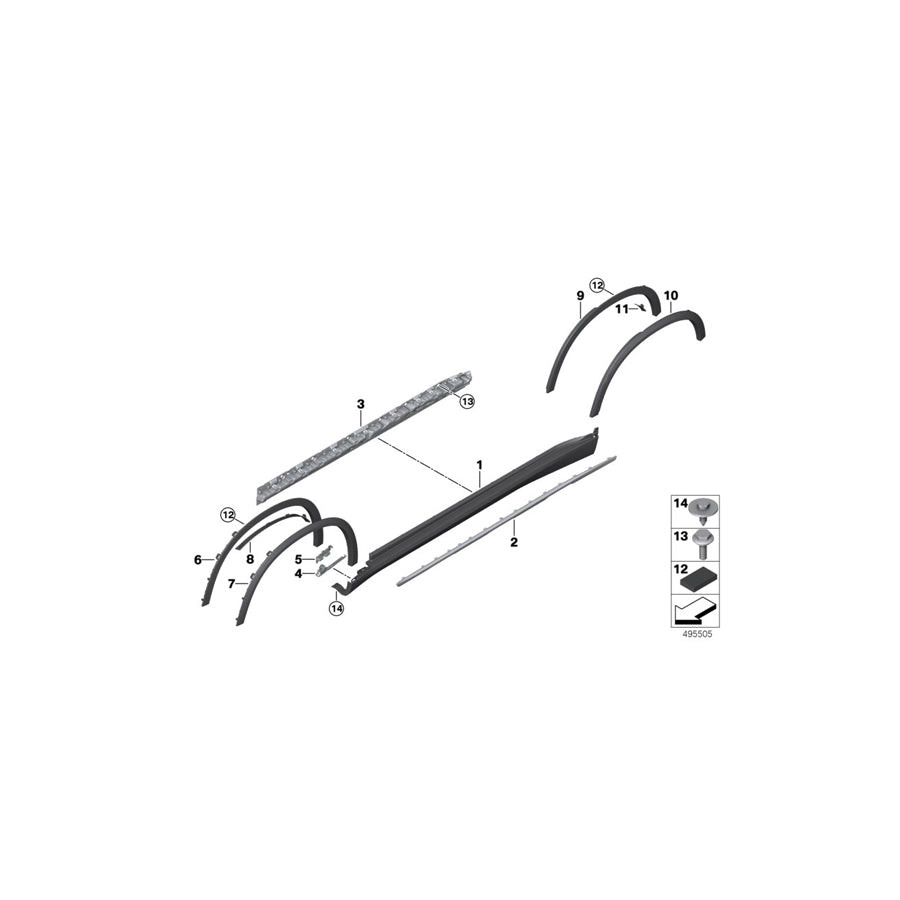 Genuine BMW 51777441057 G05 Wheel Arch Trim, Left Front (Inc. X5 50iX, X5 30iX & X5 45eX) | ML Performance EU Car Parts