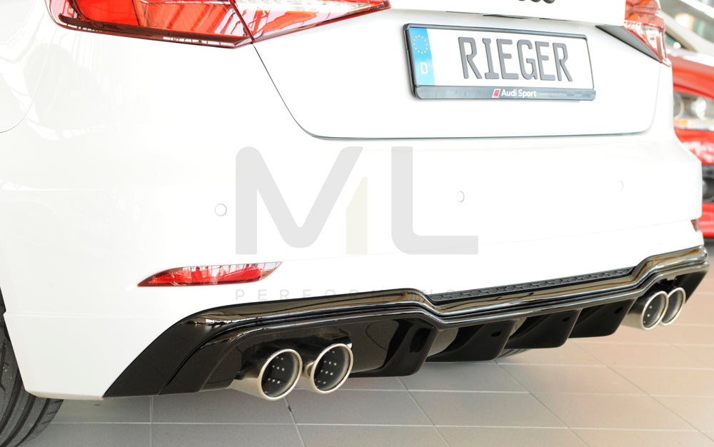 Rieger 00088182 Audi 8V A3 Rear Diffuser 8 | ML Performance EU Car Parts