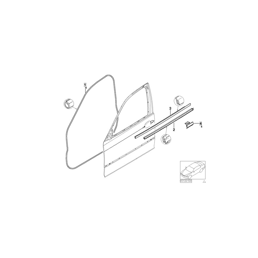 Genuine BMW 51338250398 E46 Inner Right Window Channel Cover (Inc. 318ti, 316ti & 318td) | ML Performance EU Car Parts