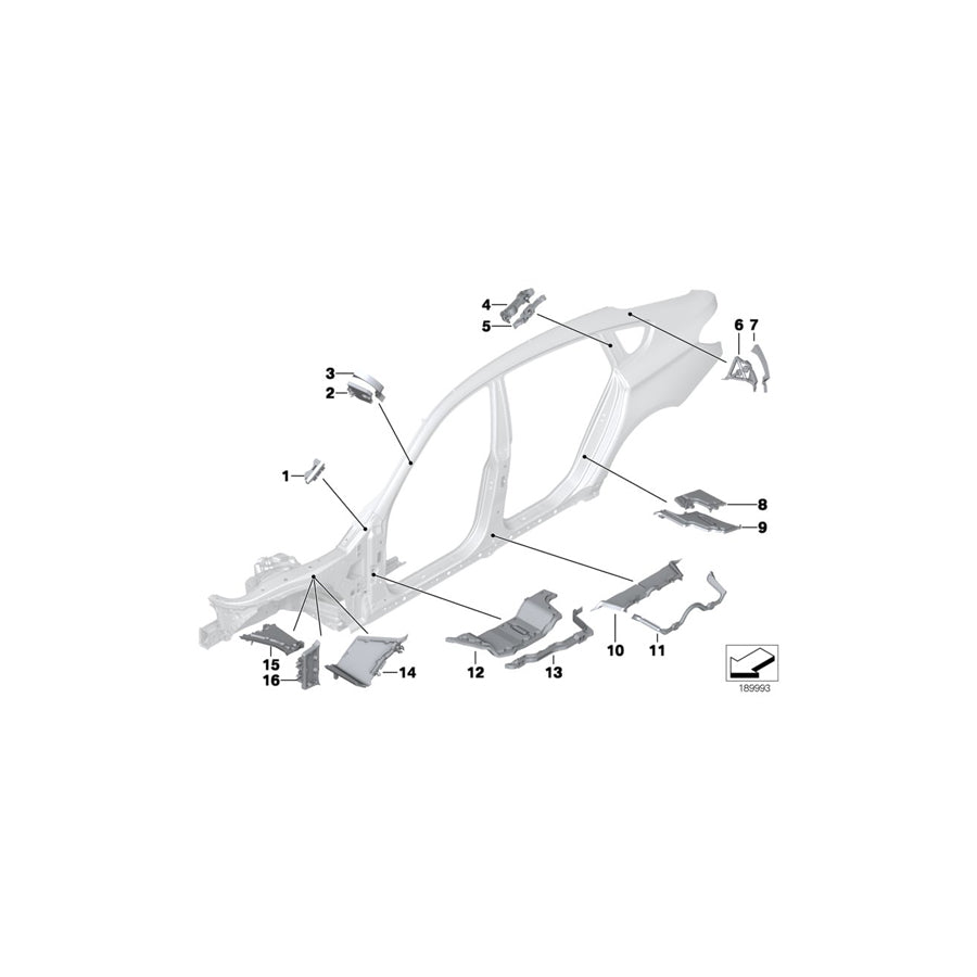 Genuine BMW 41217054433 F07 F07 Molded Part Column C, Exterior (Inc. 550iX, 535d & 535iX) | ML Performance EU Car Parts
