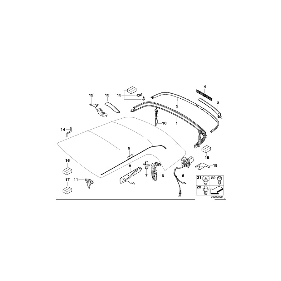 Genuine BMW 54342758527 Cabrio Cabrio Mounting Kit, Clamp (Inc. Cooper SD, Cooper D 2.0 & One) | ML Performance EU